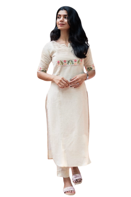 Women?s Cotton Kurta Suit Set with Palazzo Pants & Dupatta(XL)